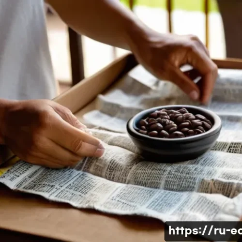 Home 7 에콰도르에서 국제 배송 이용법 - **Prompt: Packing a cherished package from Ecuador**
A detailed shot of a person's hands, wearin...